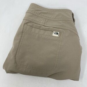 The North Face Aphrodite 2.0 Capri Pants Womens 4 Tan Khaki Hiking Cargo Stretch